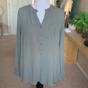 Green Rayon free people long sleeve top